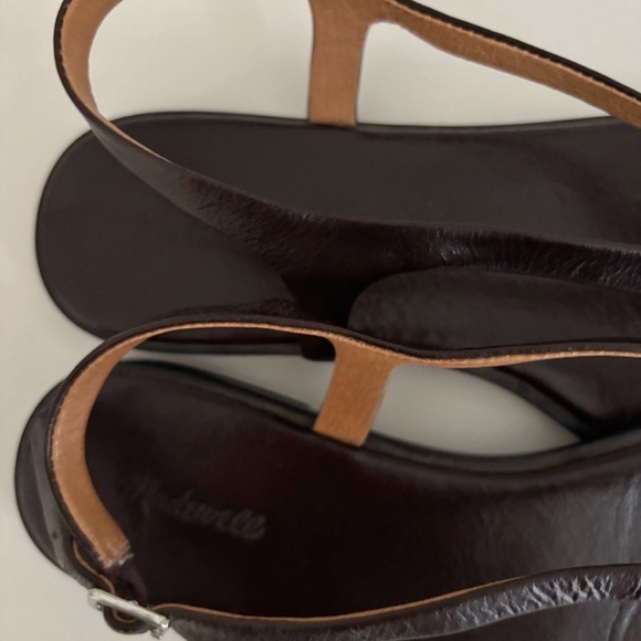 Madewell The Kita Thong Sandal Leather Dark Brown Size 8 - Picture 5 of 7